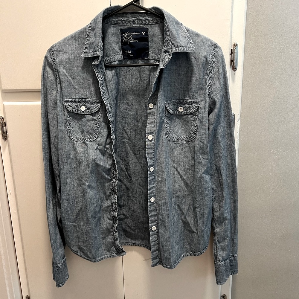 American Eagle Light Denim Button Up